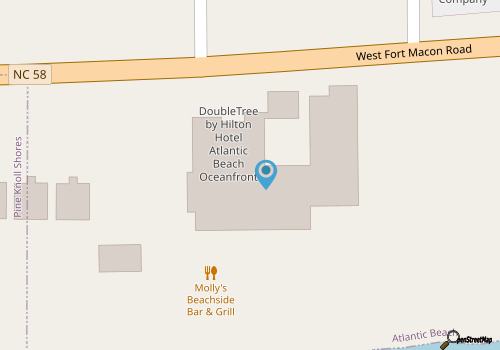 DoubleTree Hotel Atlantic Beach Oceanfront map location