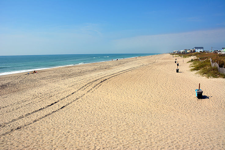 Beach view from Bogue Inlet Fishing Pier