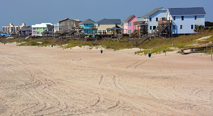 The beach at Bogue Inlet Fishing Pier