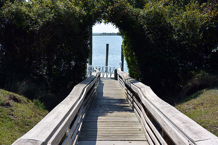 Natural arch over a dock at Hammocks Beach State Park