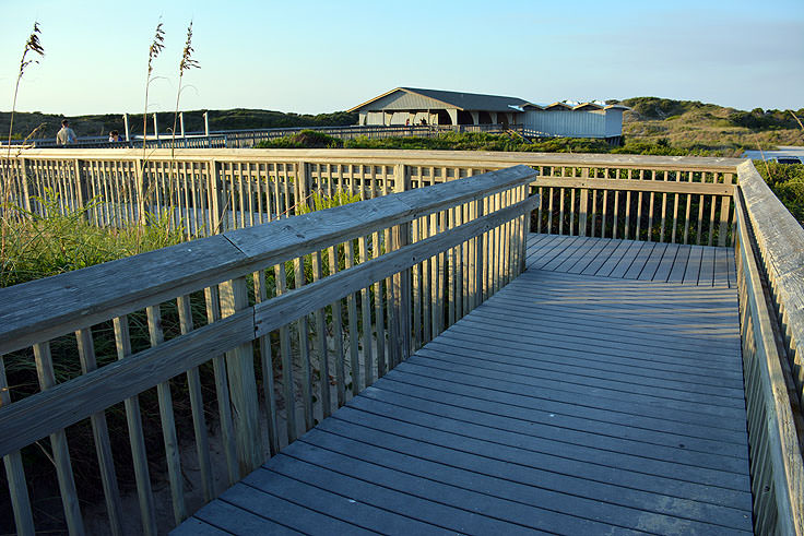 An elevated walkway over dunes at Picnic Park, Atlantic Beach, NC