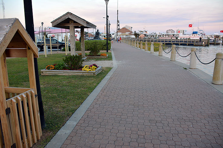 The waterfront at Jaycee Park in Morehead City, NC