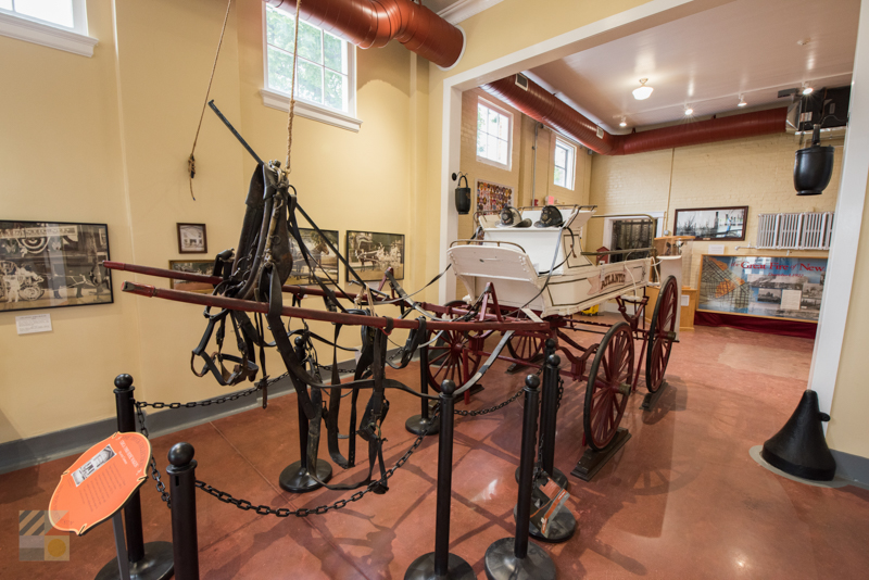 Uniform displays at the New Bern Firemans Museum