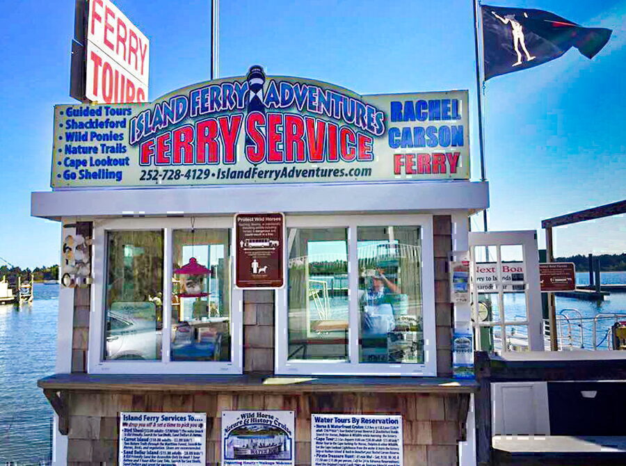 Island Ferry Adventures kiosk and ticket sales