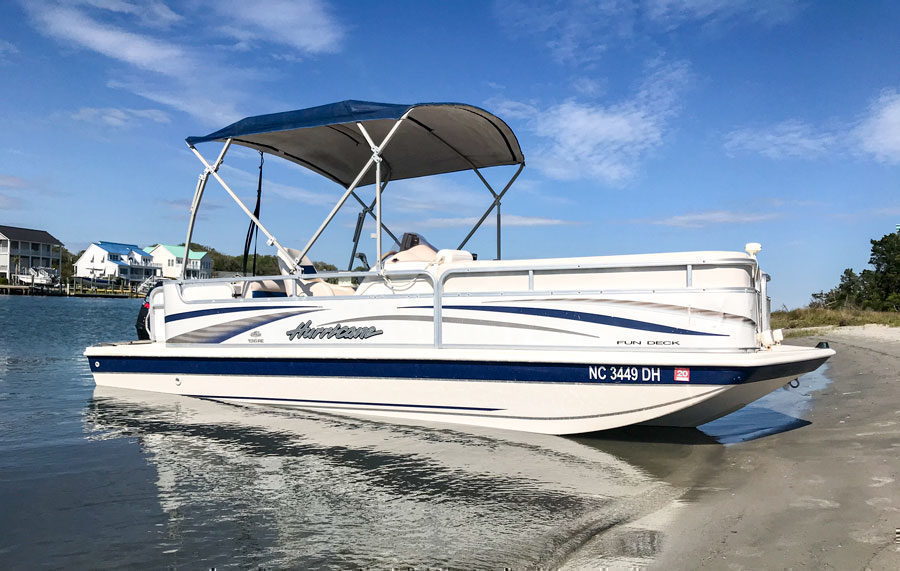 AB Watersport Adventures boat on the banks