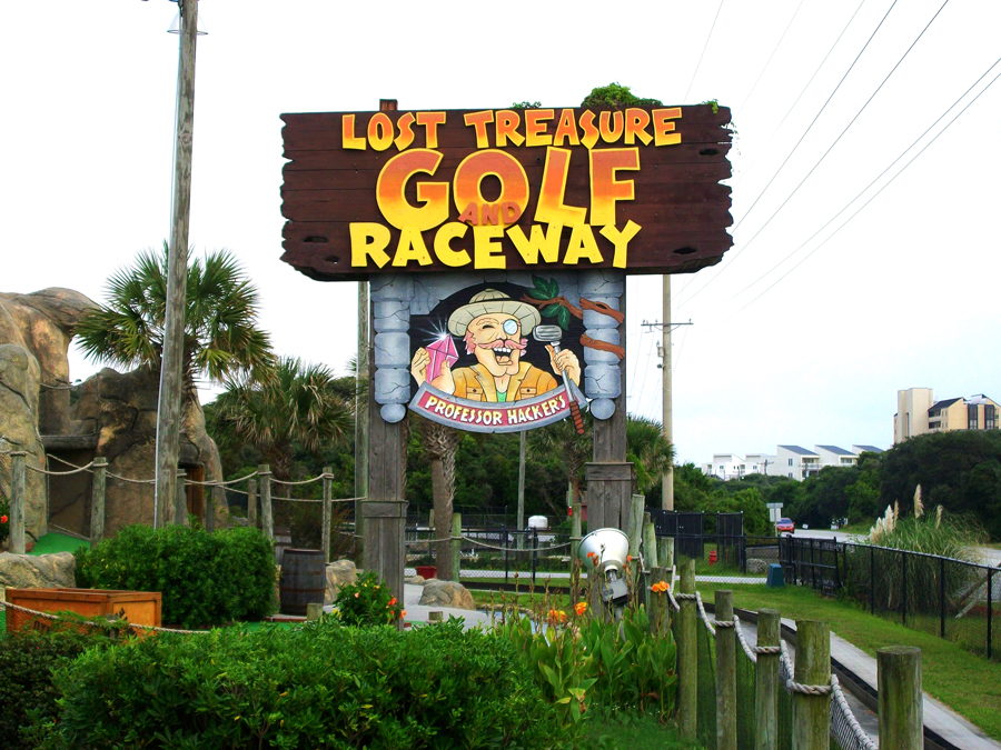 Lost Treasure Golf and Raceway - Crystal Coast sign