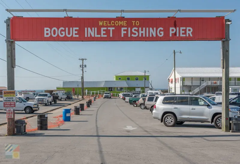 Welcome sign at Bogue Inlet Fishing Pier