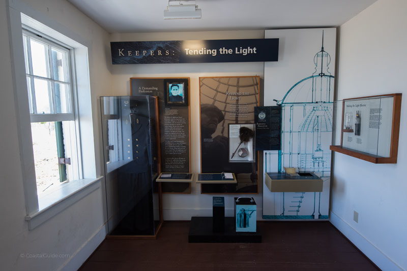 Displays and historical information at the Cape Lookout Lighthouse