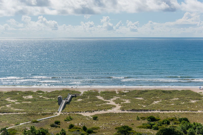 Looking toward the ocean from the top of Cape Lookout Lighthouse