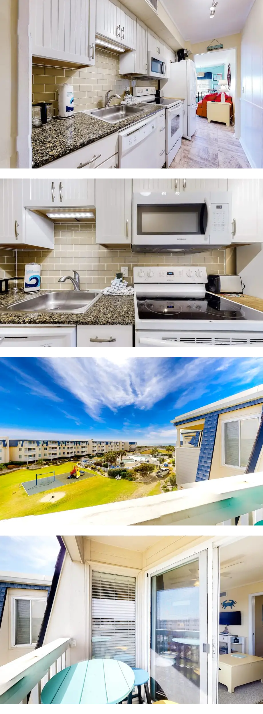 Third-floor courtyard condo with balcony...